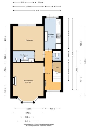 Floorplan - Secretaris Bosmanstraat 9A, 2041 KR Zandvoort